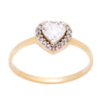 Χρυσό Δαχτυλίδι Κ9 ''Heart Shaped Ring"