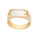 Χρυσό δαχτυλίδι Κ14 ανδρικό δίχρωμο