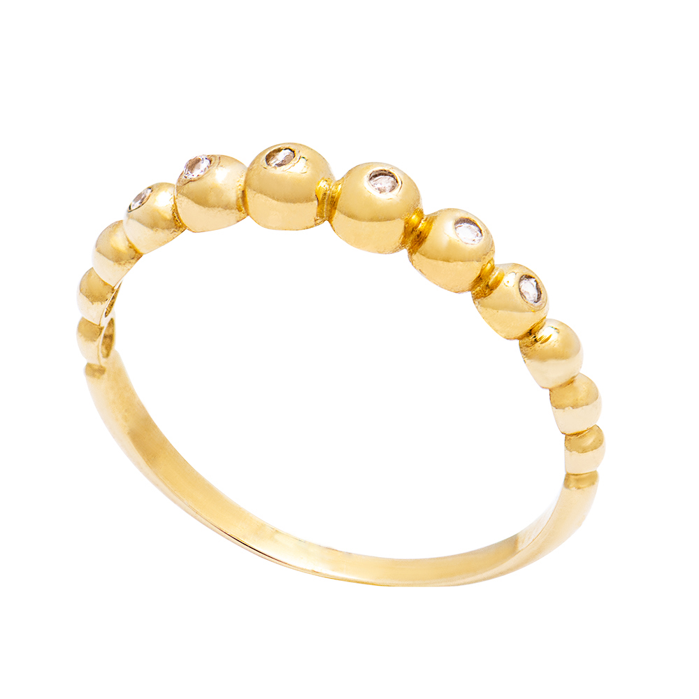 ΔΑΧΤΥΛΙΔΙ Κ14 19 DIMITRIOS Χρυσό Δαχτυλίδι Κ14 "Half Trickle Zircon Ring" - Image 1