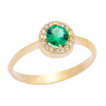 Gold ring K9 rosetta