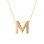 Χρυσό κολιέ Κ14 Μονόγραμμα "Μ"