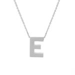Λευκόχρυσο Κολιέ Κ9 Μονόγραμμα "Ε"