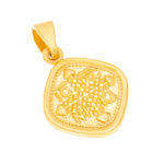 Gold Christian Charm K9 square double sided