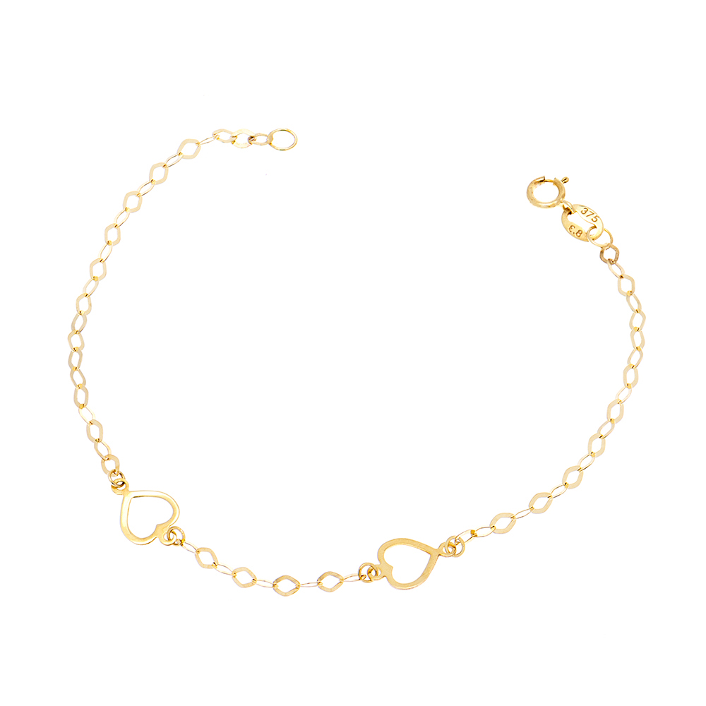 ΠΑΙΔΙΚΟ ΒΡΑΧΙΟΛΙ Κ9 FILVA 9 Χρυσό Παιδικό Βραχιόλι Κ9 ''Double Heart'' - Image 1