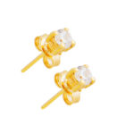 Gold earrings K9 solitaire