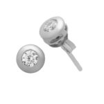 Λευκόχρυσα Σκουλαρίκια Κ14 Μονόπετρα