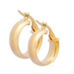 Gold earrings K14 hoops