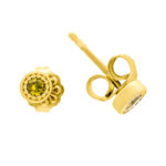 Gold earrings K9 with Citrine zircon