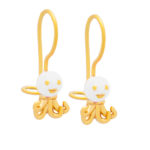 Σκουλαρίκια χρυσά Κ9 παιδικά κρεμαστά