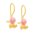 Σκουλαρίκια χρυσά Κ9 παιδικά κρεμαστά