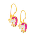 Χρυσά σκουλαρίκια Κ9 ''Unicorns''