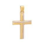 Χρυσός Ανδρικός Σταυρός Δίχρωμος Κ14