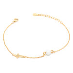 Βραχιόλι από Ασήμι 925 ''Little Pearl Cross''