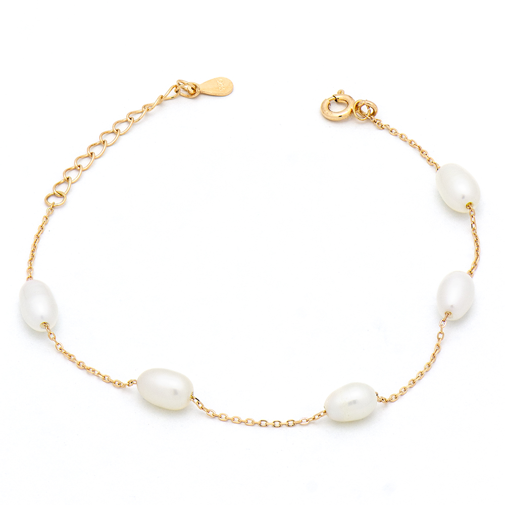 MY-B008 Βραχιόλι από Ασήμι 925 ''Just Pearls'' - Image 1