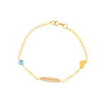 Χρυσό Παιδικό Βραχιόλι Κ9 ''Να ζήσει''