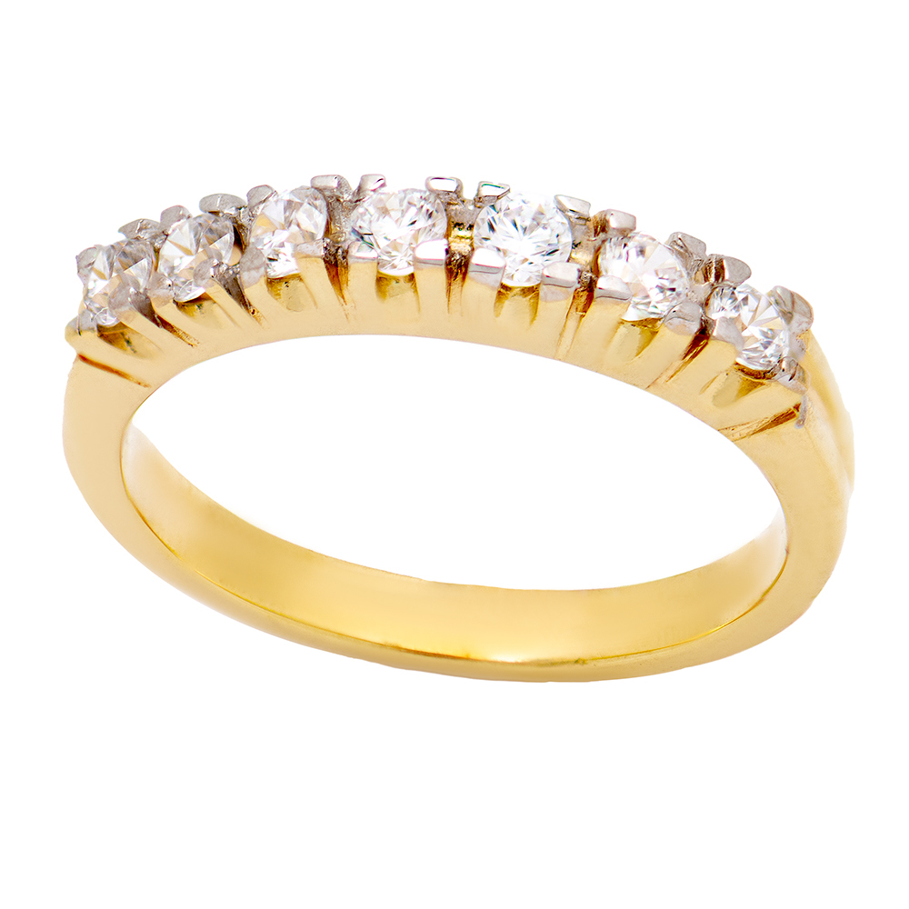 ΔΑΧΤΥΛΙΔΙ FILVA K9 33282 Χρυσό Δαχτυλίδι Κ9 ''Half Eternity Ring'' - Image 1