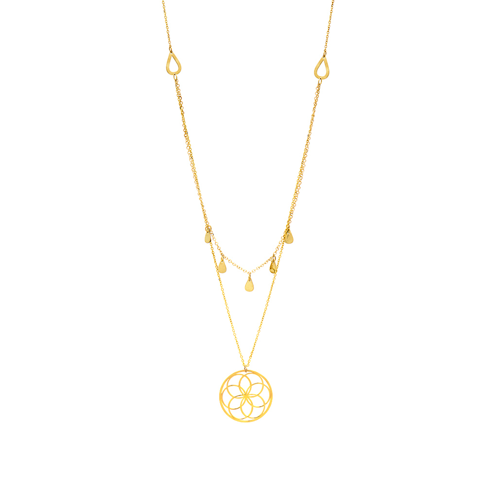 ΚΟΛΙΕ Κ9 2.1ΓΡ 179Ε Χρυσό Κολιέ Κ9 '' Flower Drops'' - Image 1