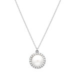 Λευκόχρυσο Γυναικείο Κολιέ Κ9 ''Μαργαριτάρι''