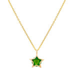 Χρυσό Κολιέ Κ9 ''Green Stone Star''