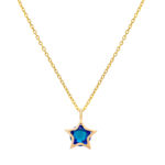 Χρυσό Κολιέ Κ9 ''Blue Stone Star''