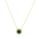 Χρυσό Κολιέ Κ9 ''Green Rosette Necklace''
