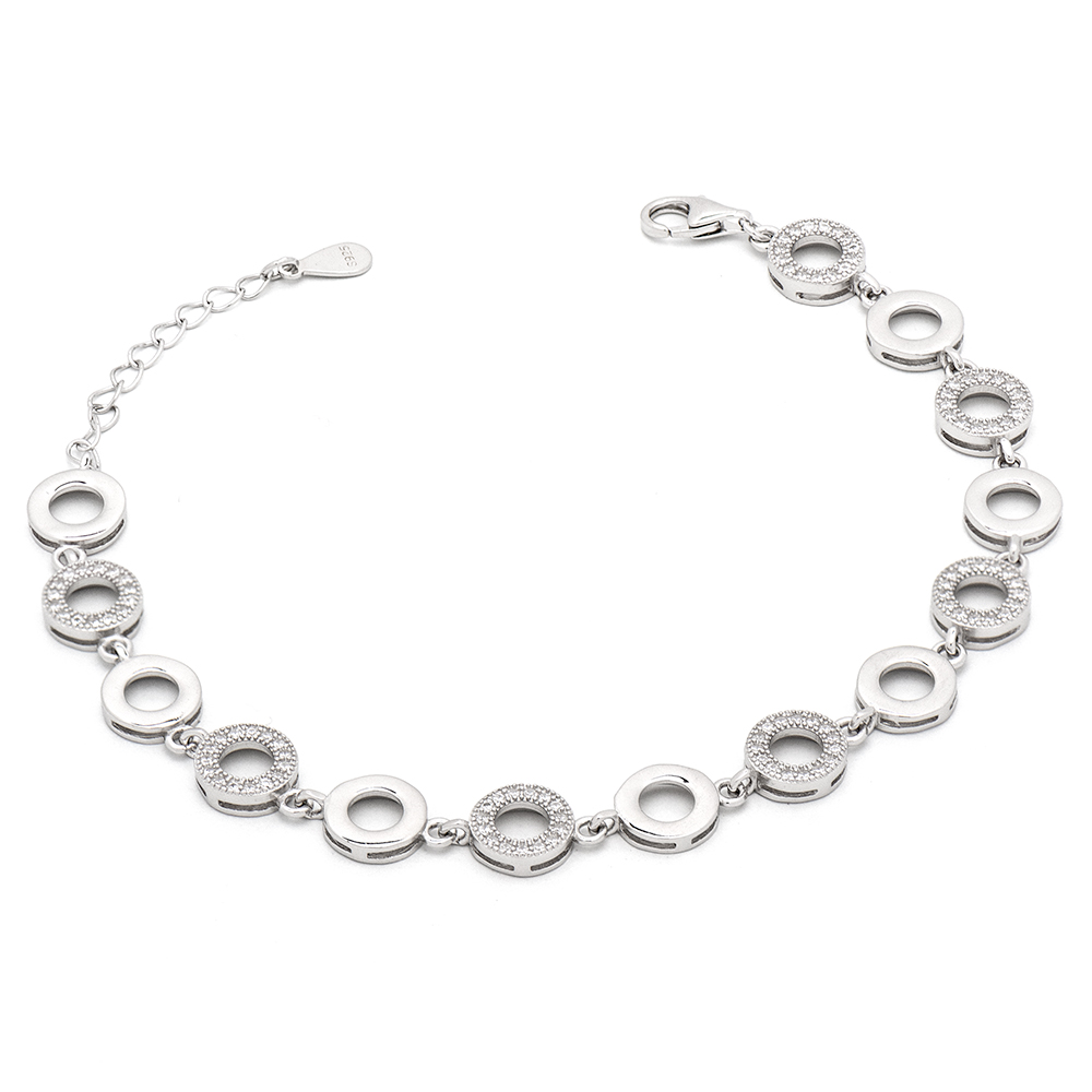 AD-B163 Ασημένιο Βραχιόλι 925 ''Mini Circles Bracelet" - Image 1
