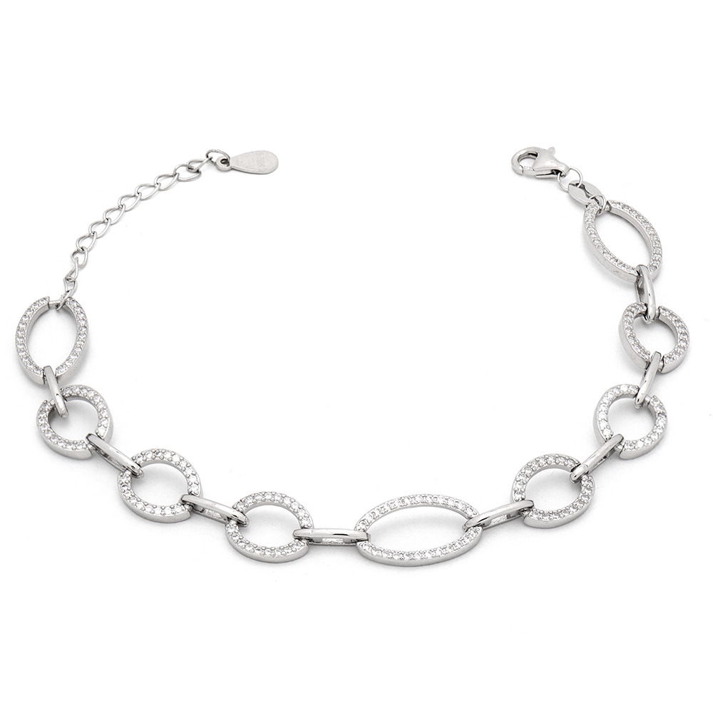 AD-B165 Ασημένιο Βραχιόλι 925 '' Shiny Round Bracelet" - Image 1