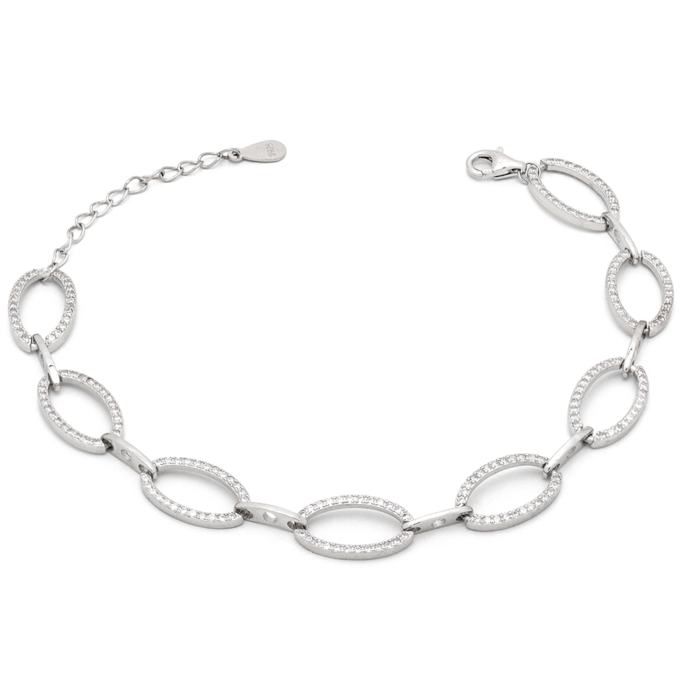 AD-B166 Ασημένιο Βρχιόλι 925 "Shiny Oval Bracelet" - Image 1