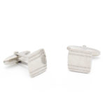 Ασημένια Αντρικά Μανικετόκουμπα 925 "Striped Silver Cufflinks"