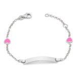 Ασημένια Παιδική Ταυτότητα "Little Hearts Name Bracelet"