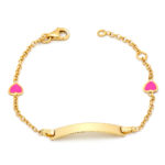 Ασημένια Παιδική Ταυτότητα “Little Hearts Name Bracelet”