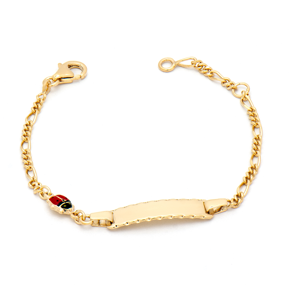 CC-B036 Ασημένια Παιδική Ταυτότητα "Love Bug Name Bracelet" - Image 1