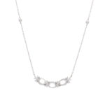 Ασημένιο Κολιέ 925 "White Flowers Necklace''