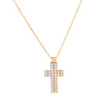 Χρυσό Κολιέ Κ9 "White Cross''