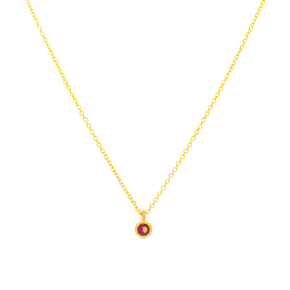 ΚΟΛΙΕ Κ9 FILVA 78 Χρυσό κολιέ Κ9 ''Ruby Mini Circle Necklace" - Image 1