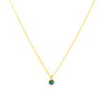 Χρυσό Κολιέ Κ9 '' Blue Mini Circle Stone Necklace"