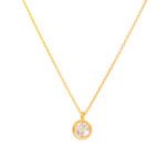 Χρυσό Κολιέ Κ9 ”Circle Stone Necklace”