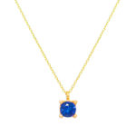 Χρυσό κολιέ Κ9 “Blue Square Neckalce”
