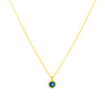 Χρυσό Κολιέ Κ9 ''Blue Circle Stone Necklace''