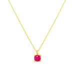 Χρυσό κολιέ Κ9 “Ruby Mini Square Neckalce”