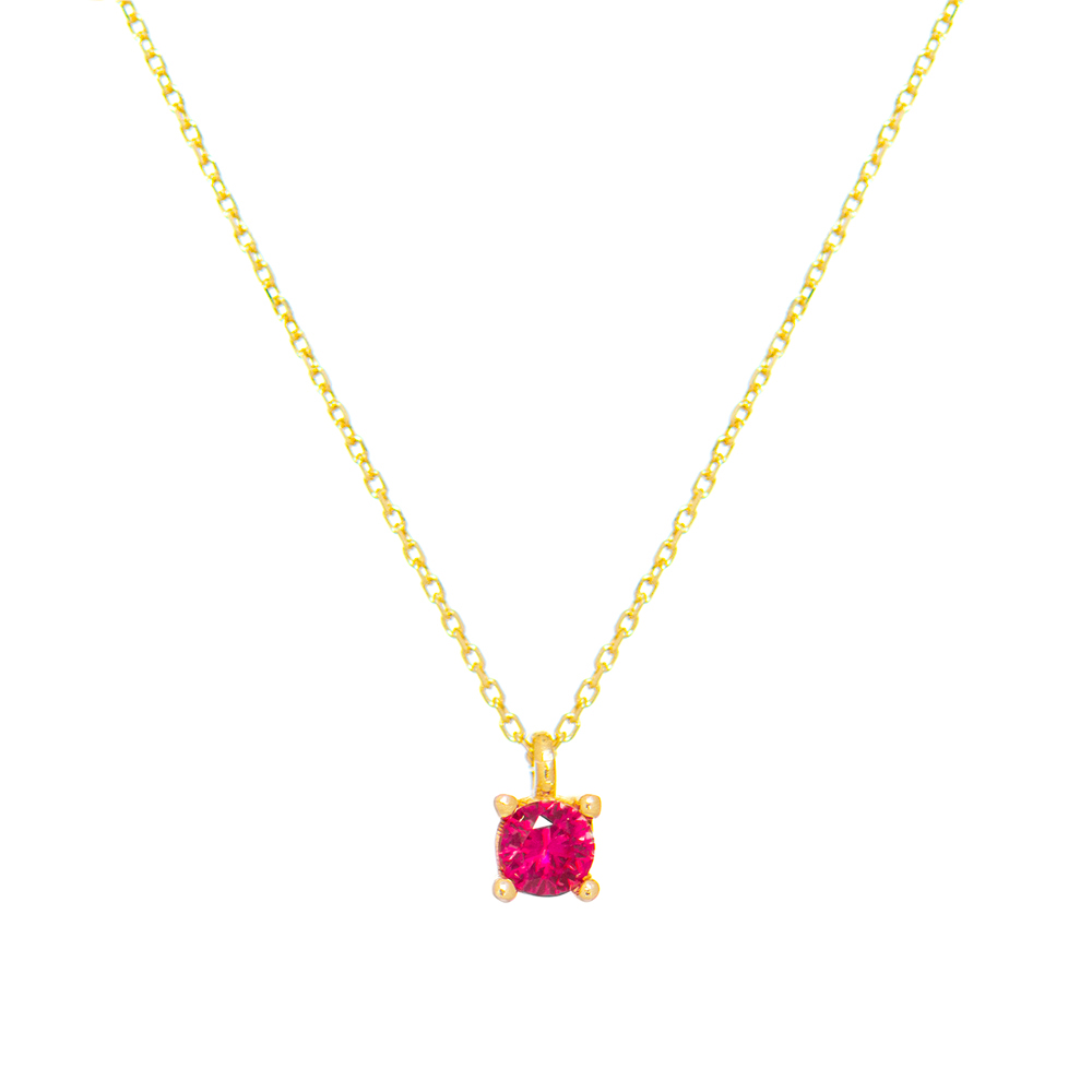 ΚΟΛΙΕ Κ9 FILVA 85 Χρυσό κολιέ Κ9 “Ruby Mini Square Neckalce” - Image 1