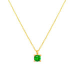 Χρυσό κολιέ Κ9 "Green Mini Circle Necklace”