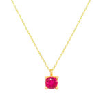 Χρυσό Κολιέ Κ9 ''Ruby Square Necklace"