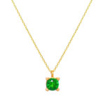 Χρυσό Κολιέ Κ9 ''Green Square Necklace"
