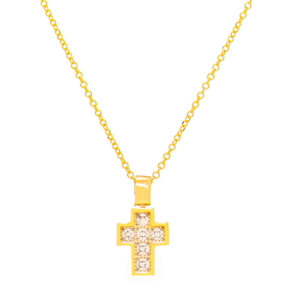 ΚΟΛΙΕ Κ9 FILVA 94 Χρυσό κολιέ Κ9 "Little Gold Cross" - Image 1
