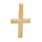 Χρυσός Ανδρικός Σταυρός Δίχρωμος Κ14