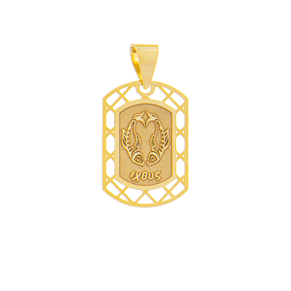 ΙΧΘΥΣ Κ9 ΨΩΜΑΣ ΠΛΑΚΕ Χρυσό Ζώδιο Κ9 ”Ιχθείς” - Image 1