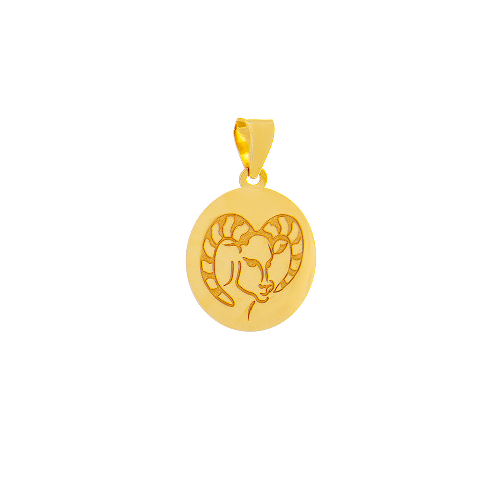 ΚΡΙΟΣ Κ9 ΨΩΜΑΣ ΣΤΡΟΓΓΥΛΟ Χρυσό Ζώδιο Κ9 Στρογγυλό ”Κριός” - Image 1