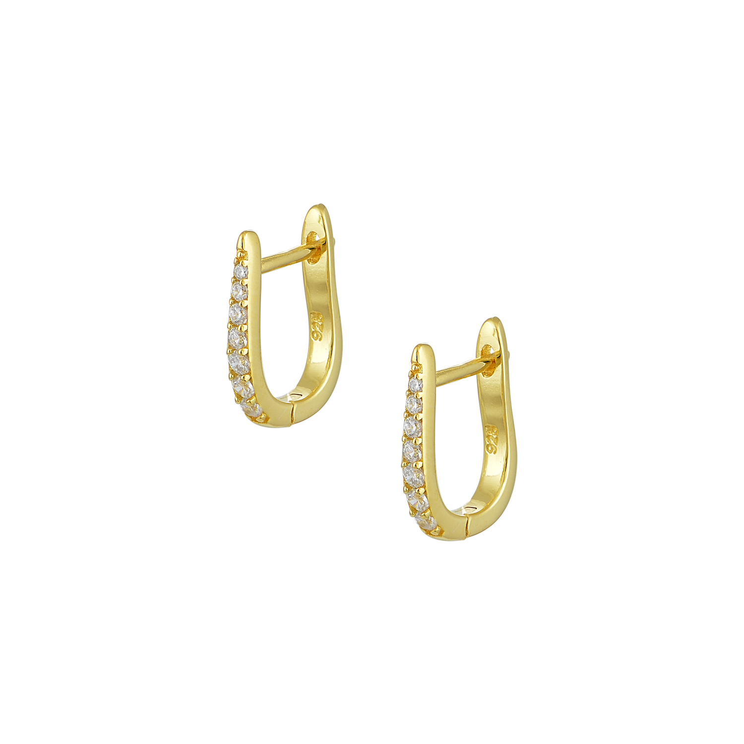 LS-E157 Ασημένια Κρικάκια 925 " Mini Zircon Hoops" - Image 1