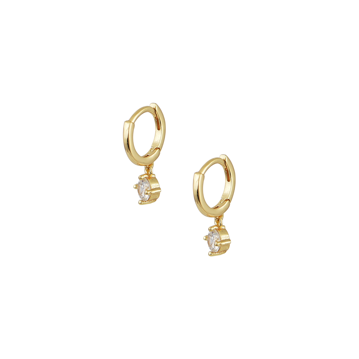 MY-E193 Ασημένια Κρικάκια 925" White Mini Hoops" - Image 1